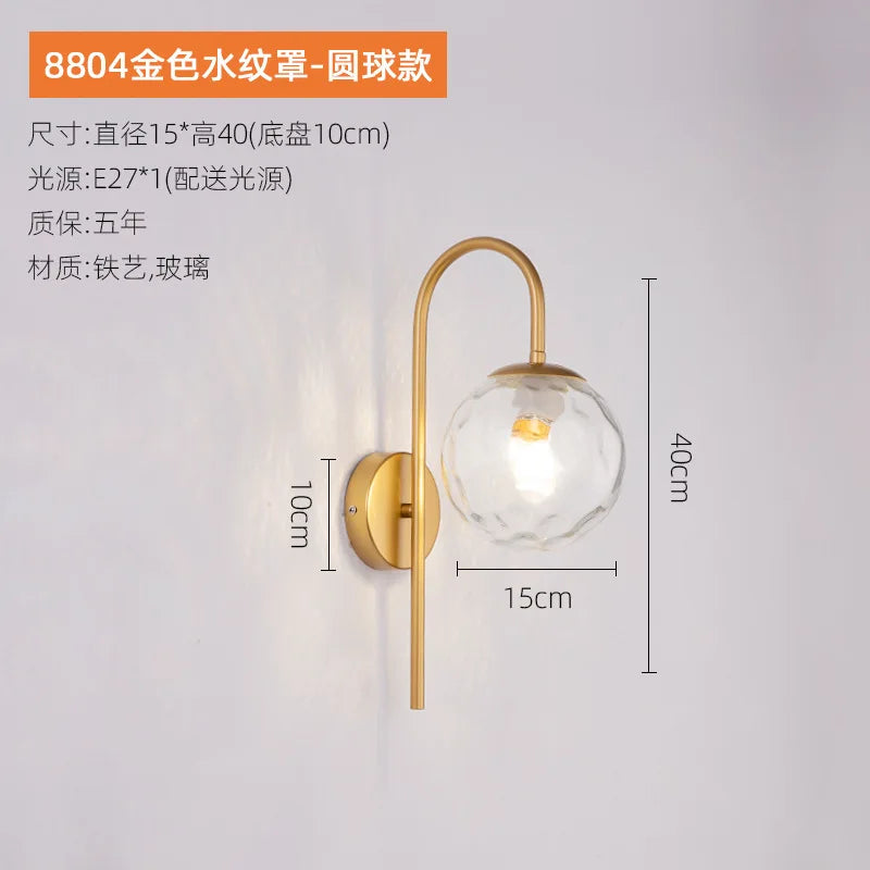 applique murale led boule créative salon couloir - vue 9 sur 9