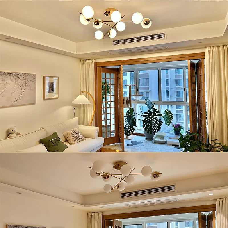Modern glass chandelier for vintage interior decor