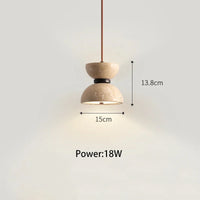 Japanese wabi-sabi style travertine bedside lamp modern decor