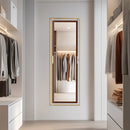 decorative floor mirror with gold metal frame