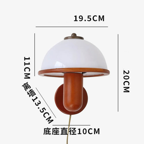 Wooden wall light with modern acrylic shade - vue 5 sur 8