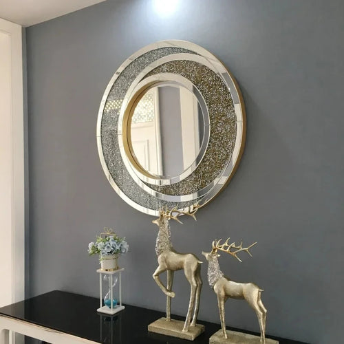 Nordic luxury round decorative mirrors for home decor - vue 5 sur 8
