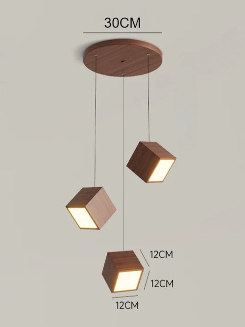 Nordic design creative wooden pendant light for home decor - vue 10 sur 10