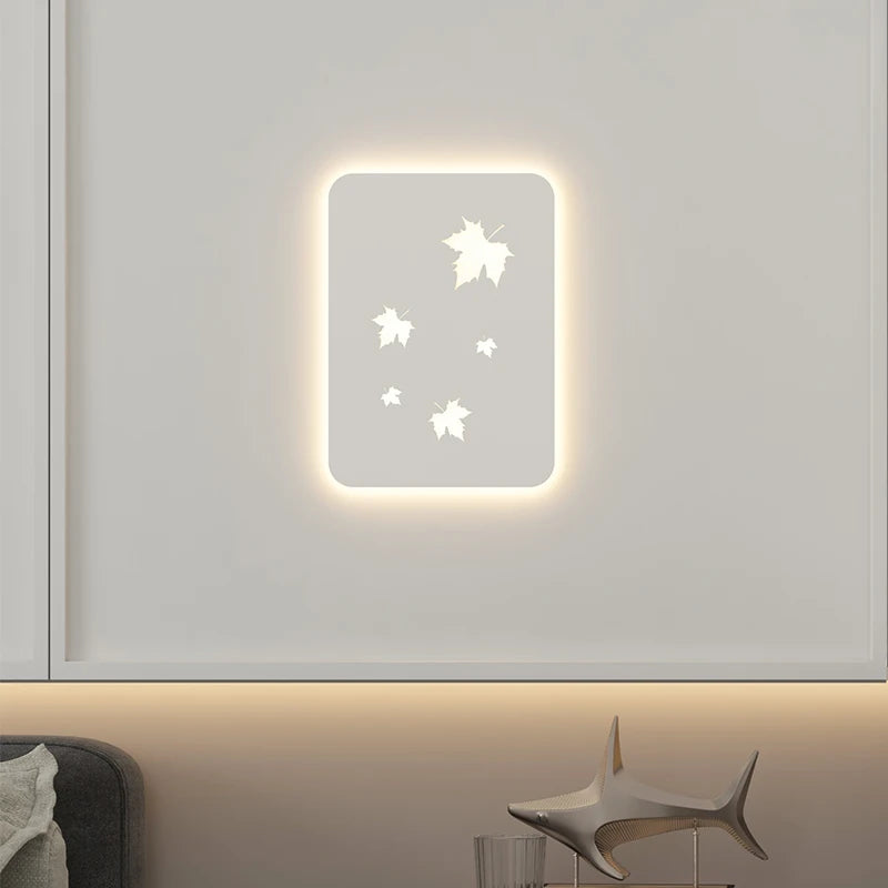 Dimmable metal wall light with maple leaf design - vue 4 sur 8