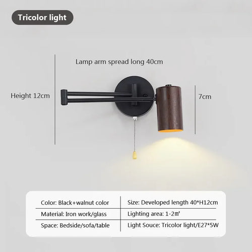 Nordic swivel bedside lamp for reading and study - vue 9 sur 12