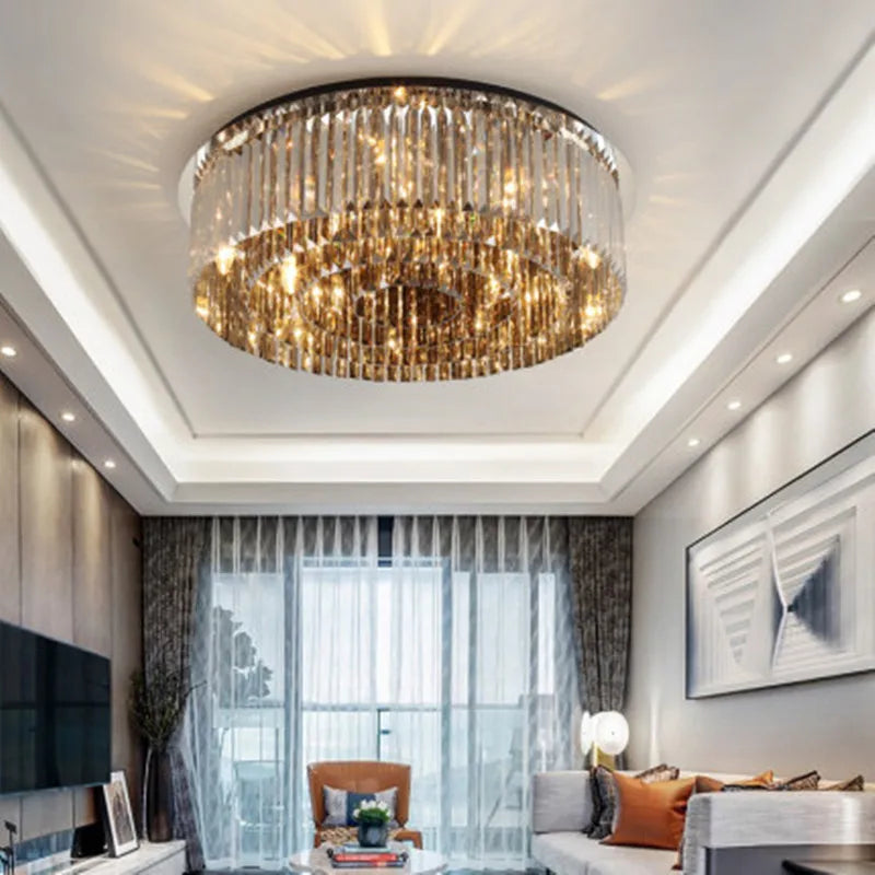 Modern crystal ceiling light for decorative indoor lighting - vue 5 sur 6