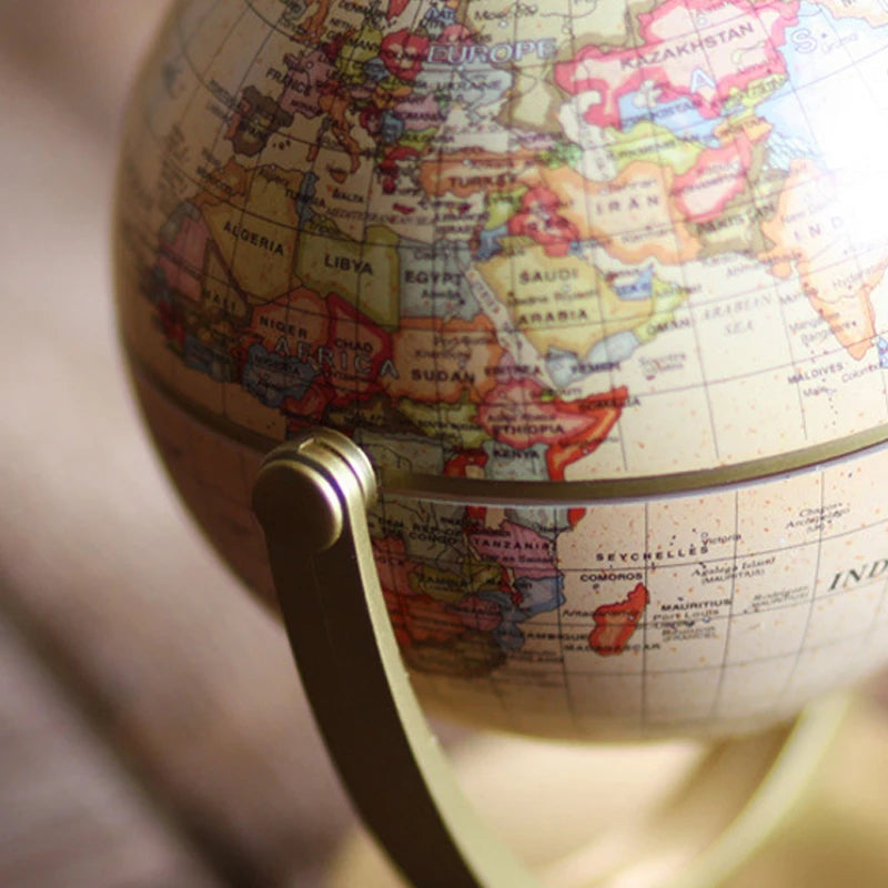 retro world globe for children learning geography creative decoration - vue 5 sur 7