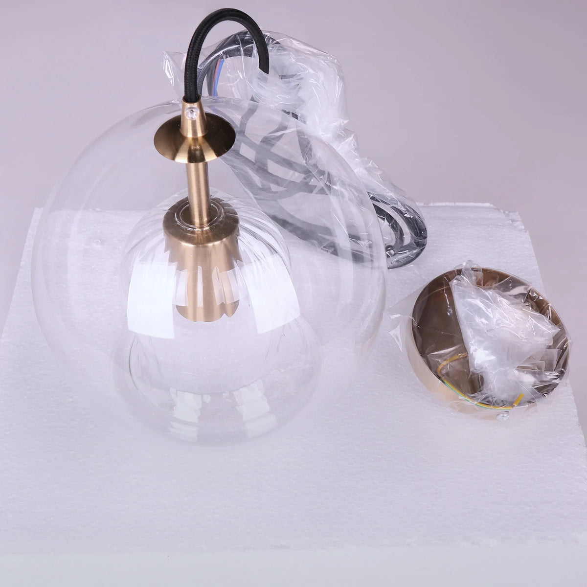 Nordic glass LED chandelier for restaurant and office - vue 3 sur 9