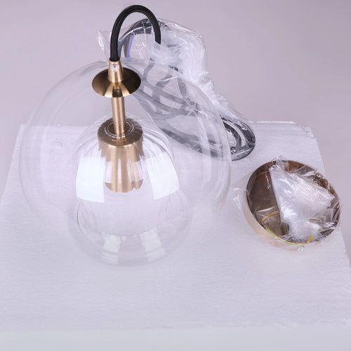 Nordic glass LED chandelier for restaurant and office - vue 3 sur 9