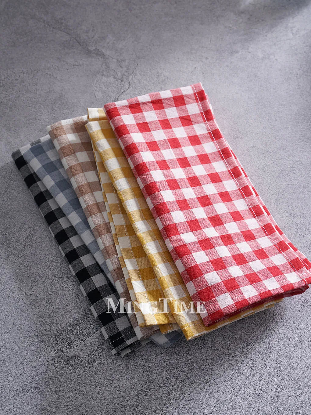 Reusable cotton gingham napkin country style - vue 3 sur 7