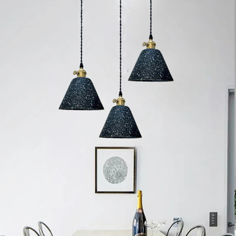 Retro cement pendant chandelier for indoor lighting - vue 5 sur 10