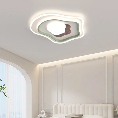 Ultra-slim French mango wood ceiling light with full eye protection - vue 6 sur 14