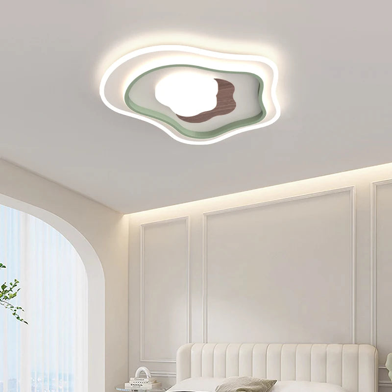 Ultra-slim French mango wood ceiling light with full eye protection - vue 6 sur 14