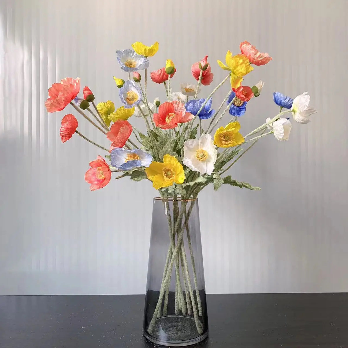 Silk poppy artificial flowers for wedding and party decorations