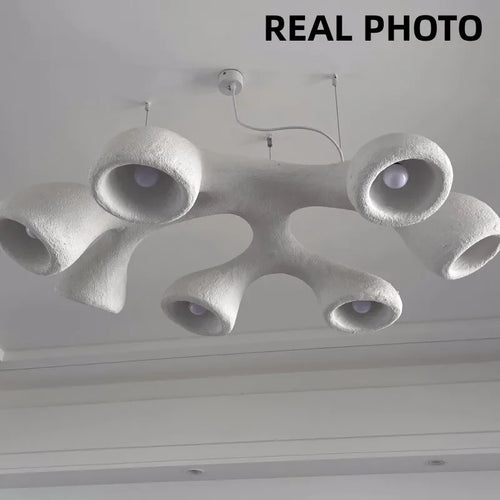 Japanese wabi-sabi pendant light for elegant interior decor - vue 6 sur 8
