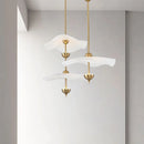 Gold metal lotus design art deco pendant light