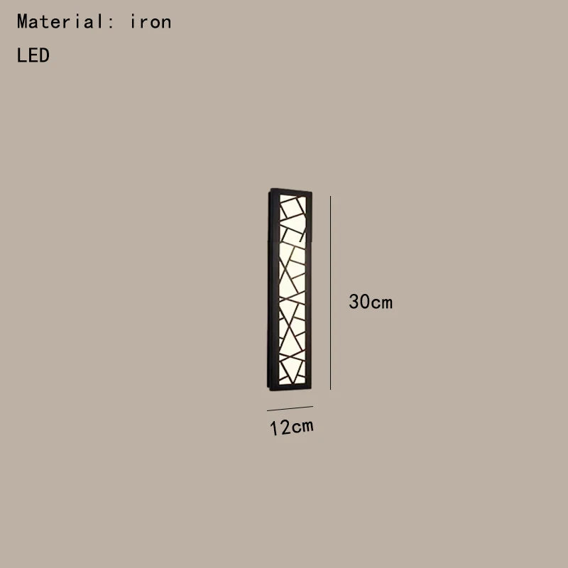 Chinese style LED wall light warm light 3000K acrylic metal - vue 9 sur 11