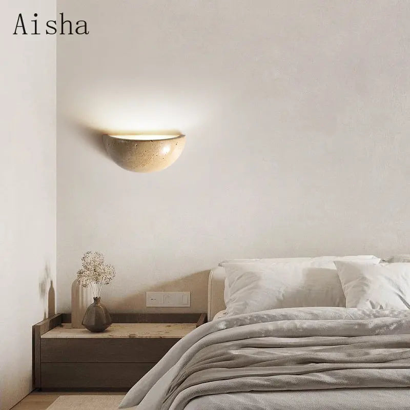 Retro wall light in natural stone for interior decoration