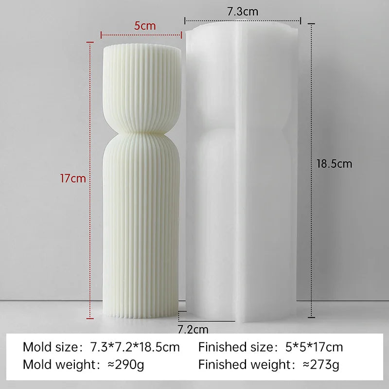 cylindrical aromatic candle silicone mold for resin and plaster - vue 6 sur 20