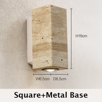 Wabi sabi travertine LED wall light with marble effect