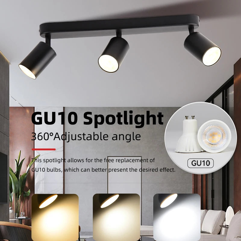 Versatile LED track spotlight for indoor lighting