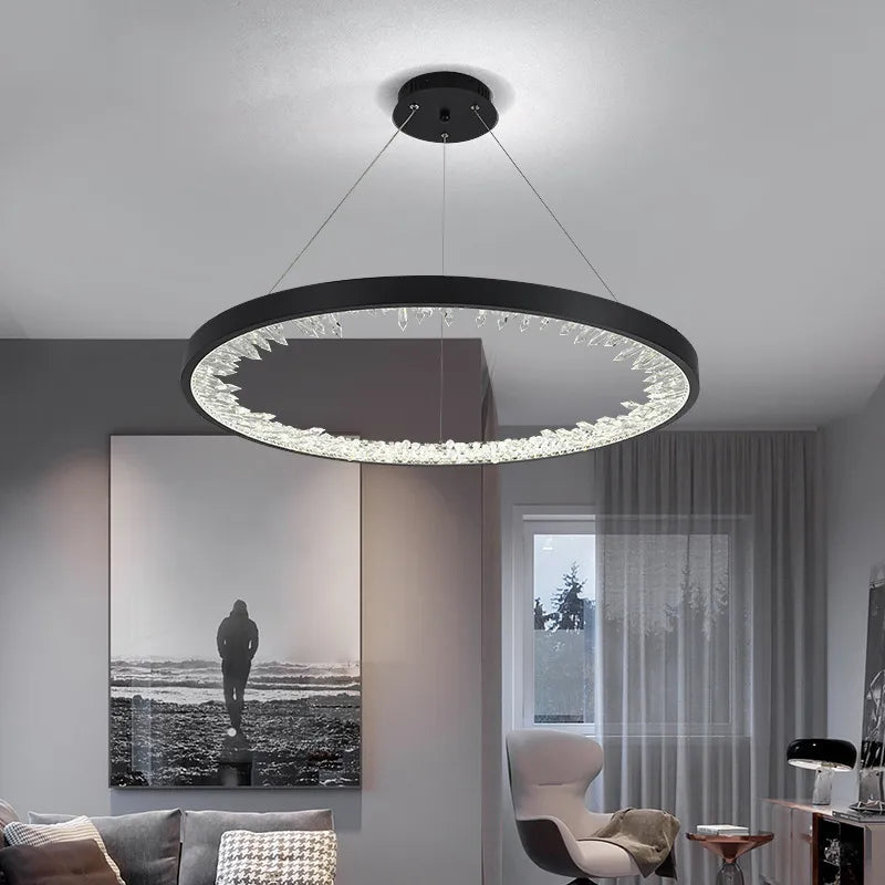 Luxury modern crystal LED hanging ceiling light