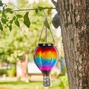 Outdoor solar hot air balloon LED lamp with flickering flame