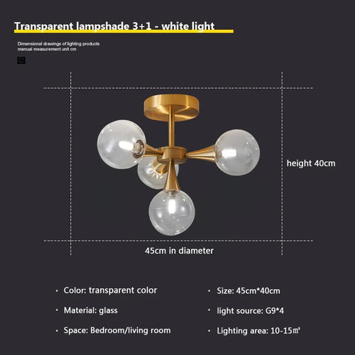 Nordic white glass chandelier for indoor lighting - vue 21 sur 23