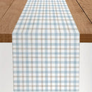 Linen table runner with check design
