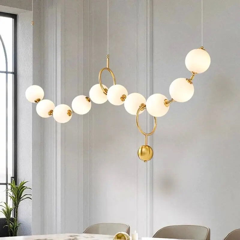 Modern designer glass pendant light with LED lighting