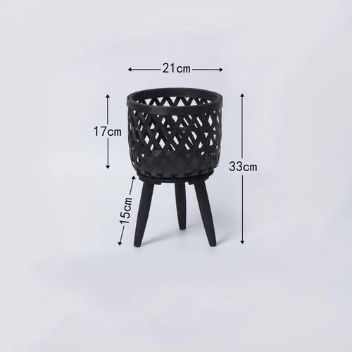 Hand-woven rattan flower pot for green plants - vue 8 sur 12