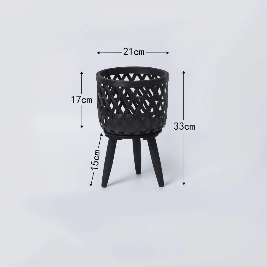 Hand-woven rattan flower pot for green plants - vue 7 sur 12