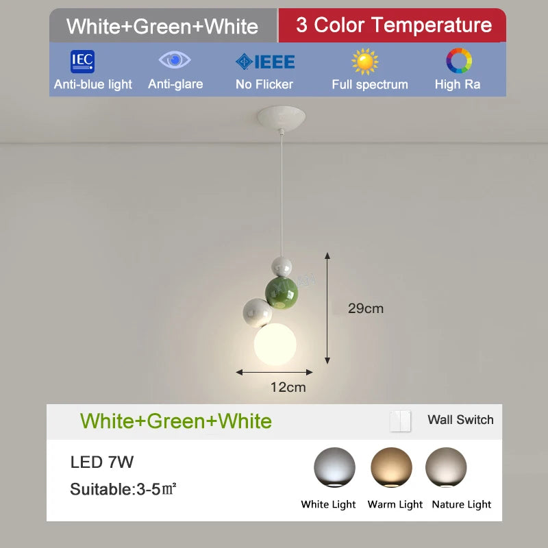 Round metal pendant light for children's bedroom - vue 9 sur 9