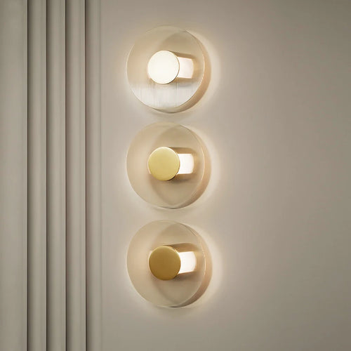 Elliptical glass and gold metal wall light - vue 4 sur 11