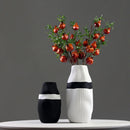 decorative striped ceramic vase for dried flowers