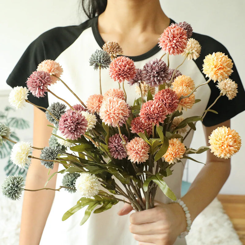 5 heads of dandelion artificial flowers for wedding party decoration