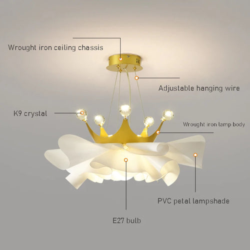 Modern crystal chandelier for a romantic and cosy decor - vue 7 sur 8