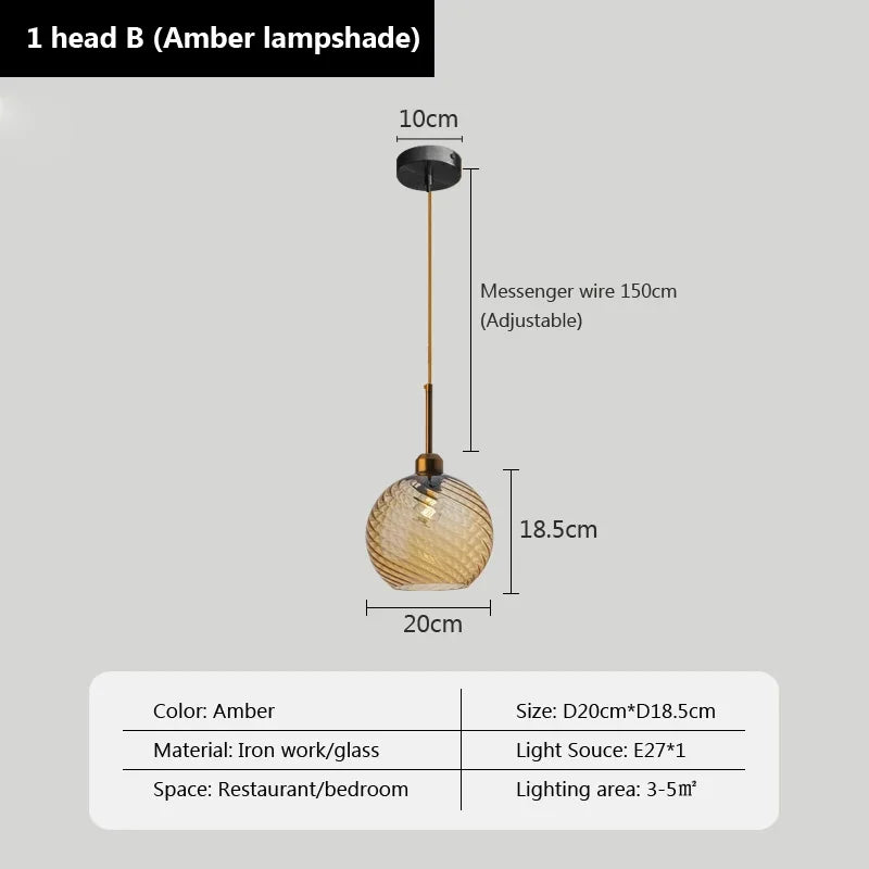 Modern glass pendant light for decorative indoor lighting - vue 18 sur 22