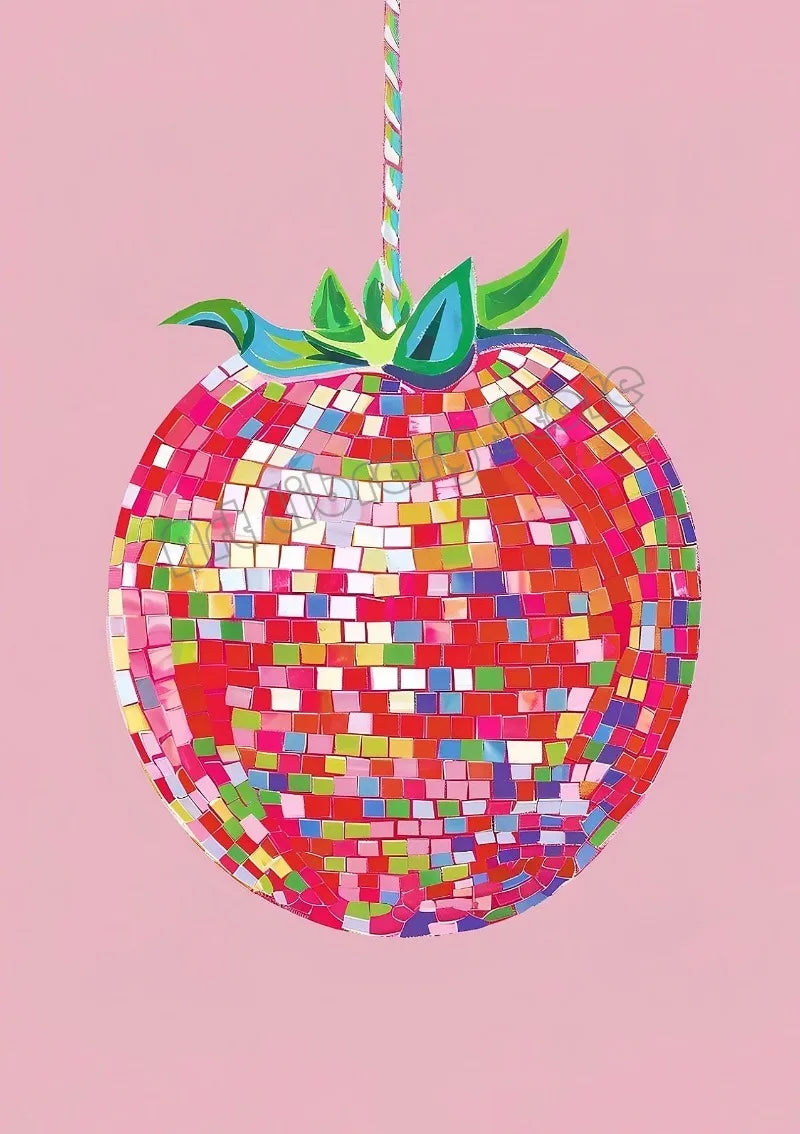 Creative retro abstract disco ball artistic wall poster