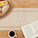 Linen openwork table runner boho chic style