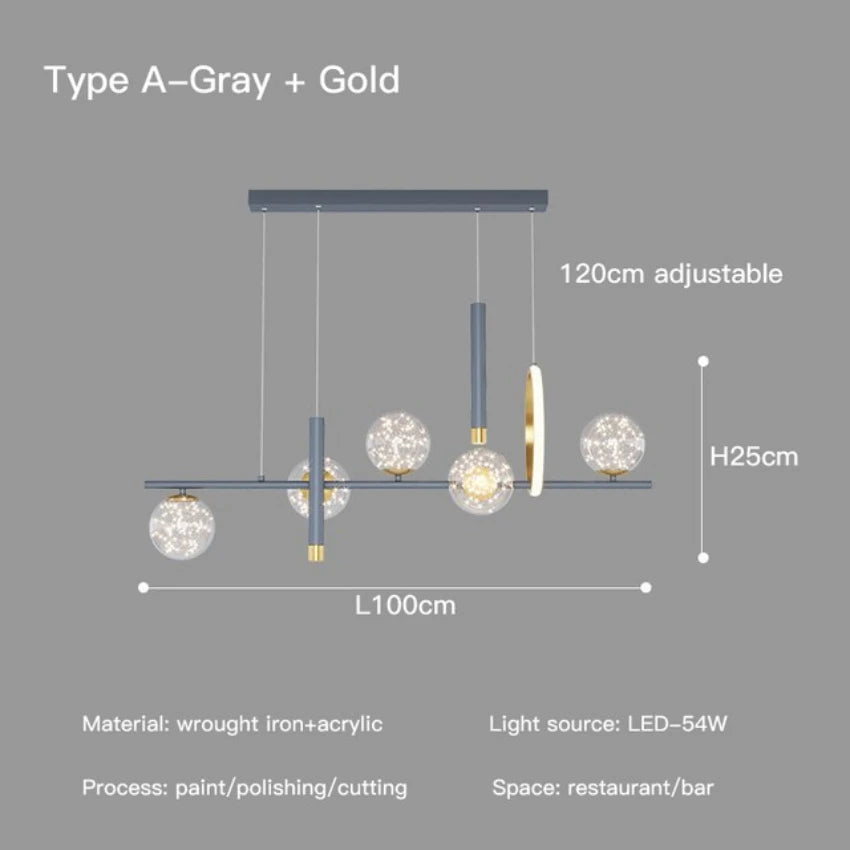 Modern LED gypsophila glass chandelier with remote dimming for interior décor