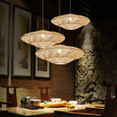 Japanese rattan UFO pendant light for modern decor