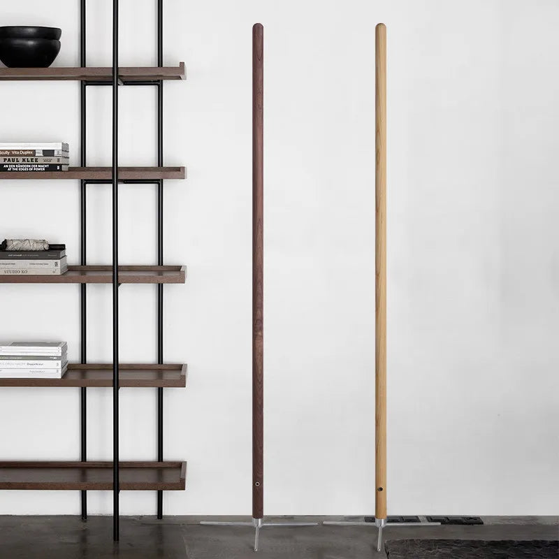 Modern wooden floor lamp with 360-degree adjustable ambient light - vue 4 sur 8
