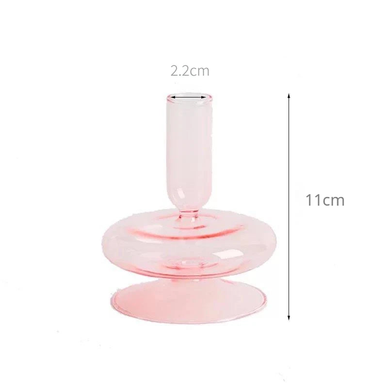 Conical glass candle holder for wedding tables and Nordic decoration - vue 26 sur 28