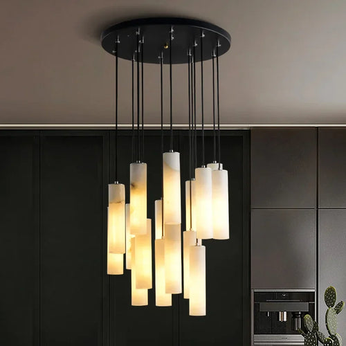 Nordic style natural marble pendant light for modern lighting - vue 3 sur 14
