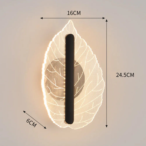Leaf-shaped LED wall light for creative lighting - vue 9 sur 8