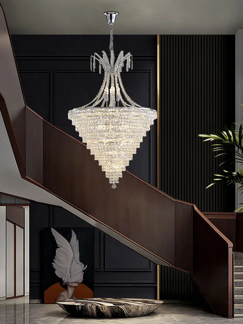 Chrome crystal chandelier for elegant indoor lighting - vue 5 sur 11