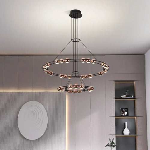 Modern LED bean-shaped chandelier for luxury living room - vue 2 sur 13