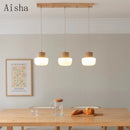 Wabi-sabi white glass pendant light with hemp rope