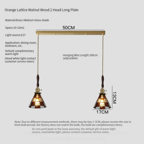 Luxury antique glass and brass pendant chandelier - vue 14 sur 15